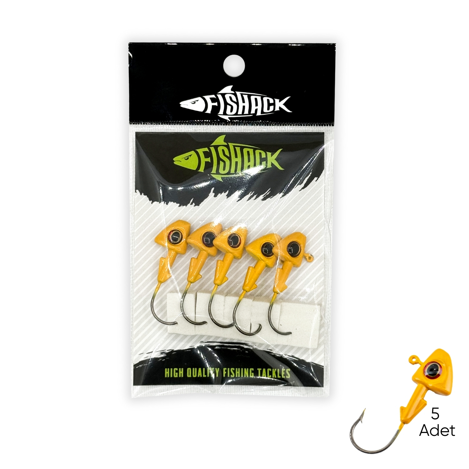 Kurşunlu Jighead Zoka - 6g - Fishack - Sarı (XHA07) - 5 Adet