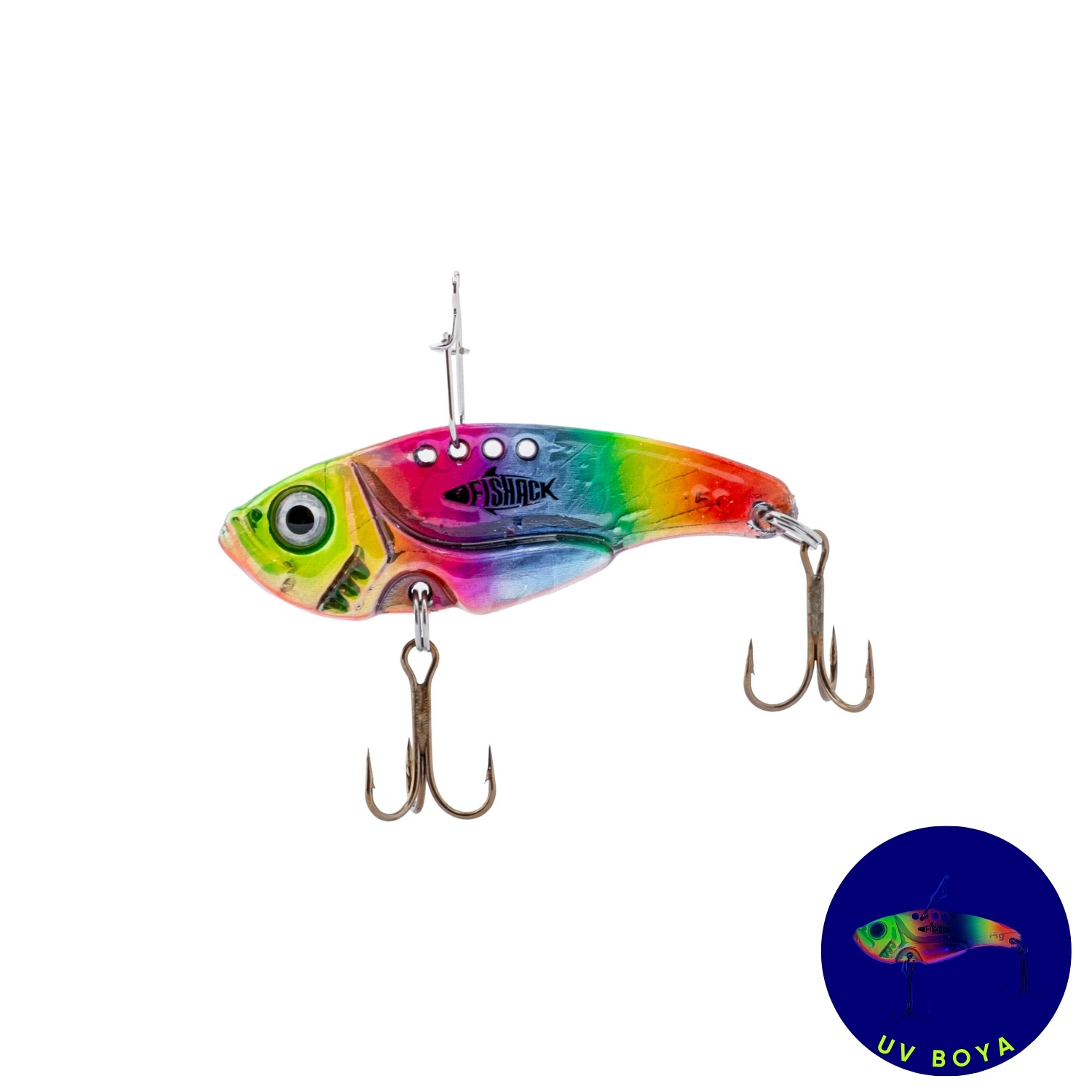 Vibrasyon Yem - LRF/Spin Jig - Fishack VibraX - 7g 40mm - Rainbow Fury - UV Boyalı