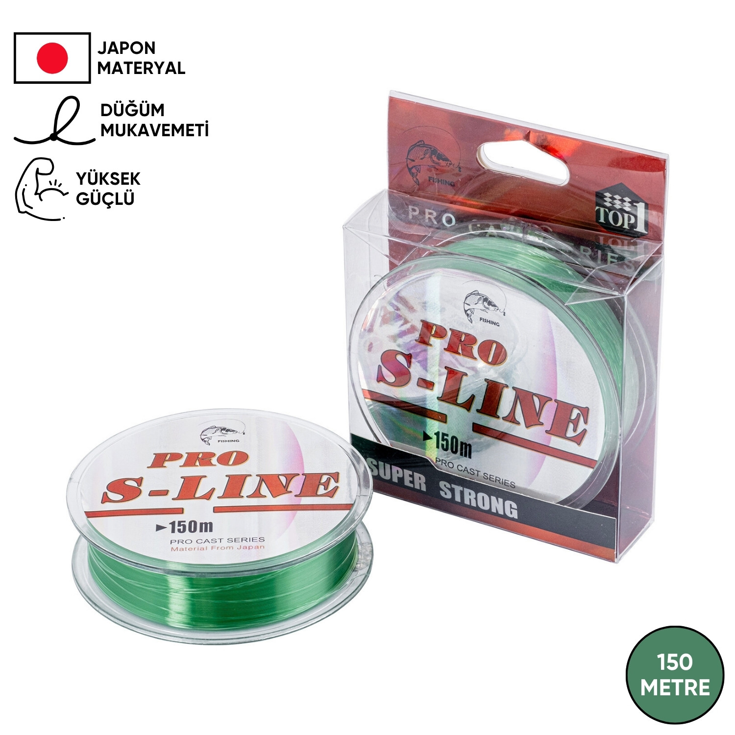 Yeşil Olta Misinası - Japon Materyal - 150 Metre - Pro S-Line - 0,16mm
