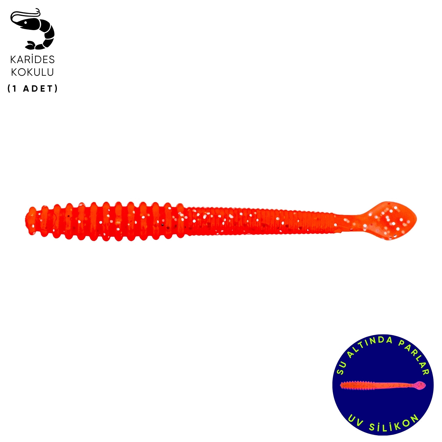 Silikon Kurt Yem - 2,2g 87mm - Fishack Wormix - Flare - UV Silikon
