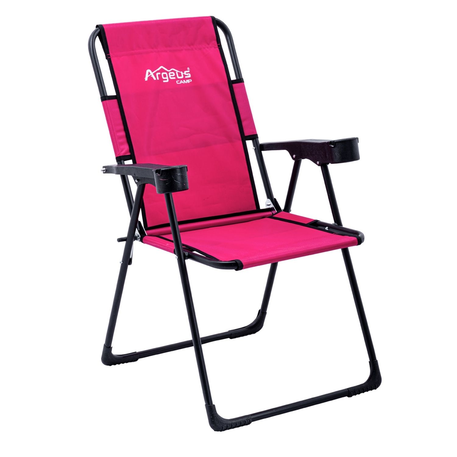 Katlanabilir Kamp Sandalyesi - Rest - Bardaklıklı - Argeus - Pembe
